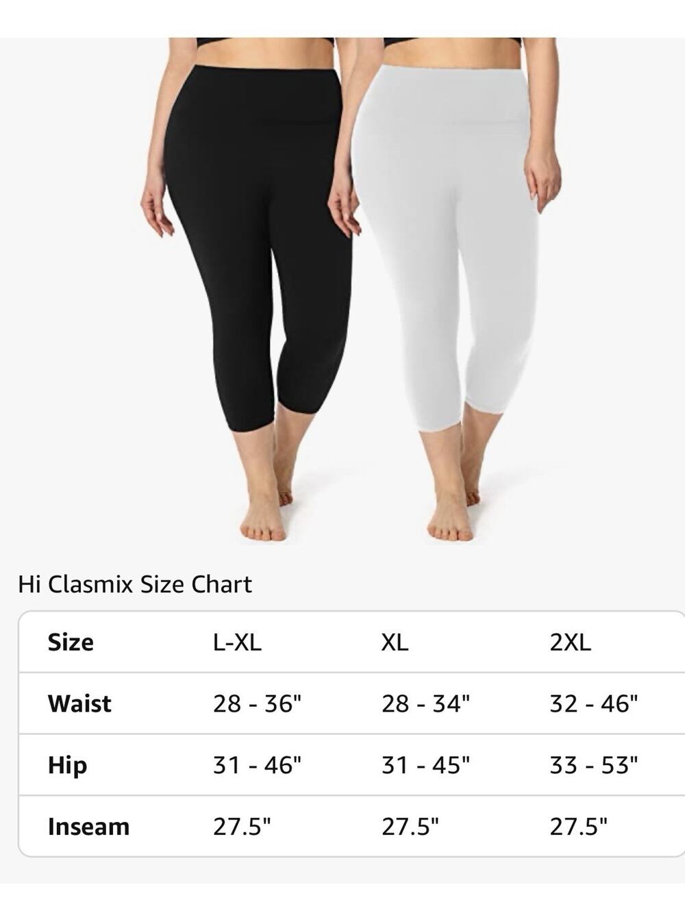 Hi Clasmix 2 Pack Leggings For Women High Waisted Tummy Control XL